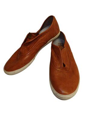 Frye Women's Maya CVO Slip-On Sneaker Size 8m Sunset Orange Burnt Amber Leather